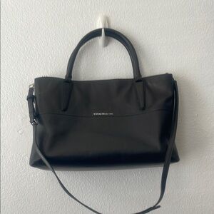 Coach 32291  Borough Bag Black Soft Nappa Leather 2/Way Shoulder Bag Silver